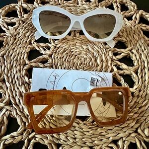 Free People Stylish White and Brown Urban Outifitters Sunglasses Set New